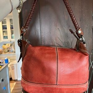 Fossil Red Embossed Leather Pouch